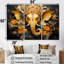 «Hindu Ganesha Elephant God Curmeric Tints», ensemble d'art sur toile-107742756-107742758
