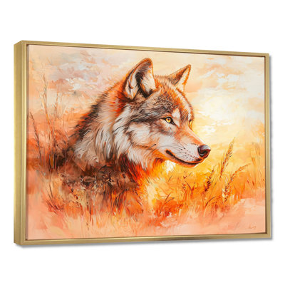 Portrait de loup au coucher du soleil II - reproduction d'art loup