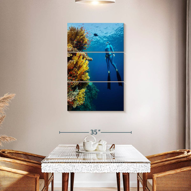 Sireci Coral Reef Freediving, 38" H x 24" W