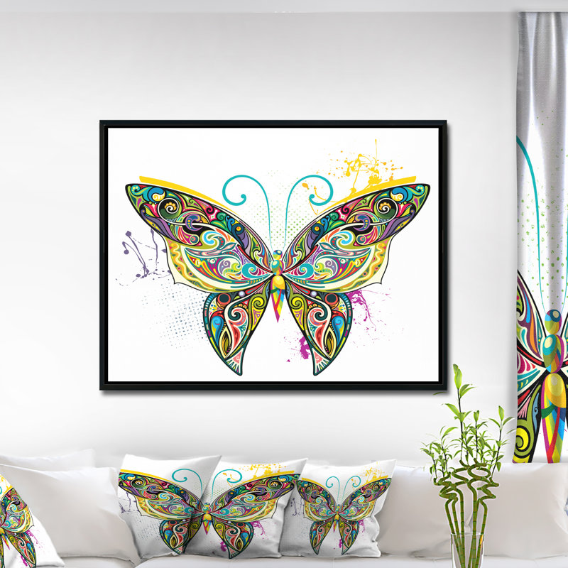 « ajouré papillon », impression, H 20 po x l 20 po x P 1 po, Toile avec cadre flottant