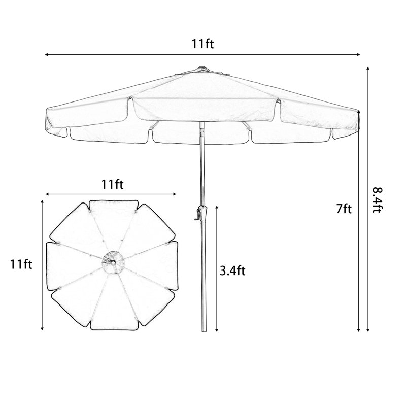 Parasol de patio drapé, Beige