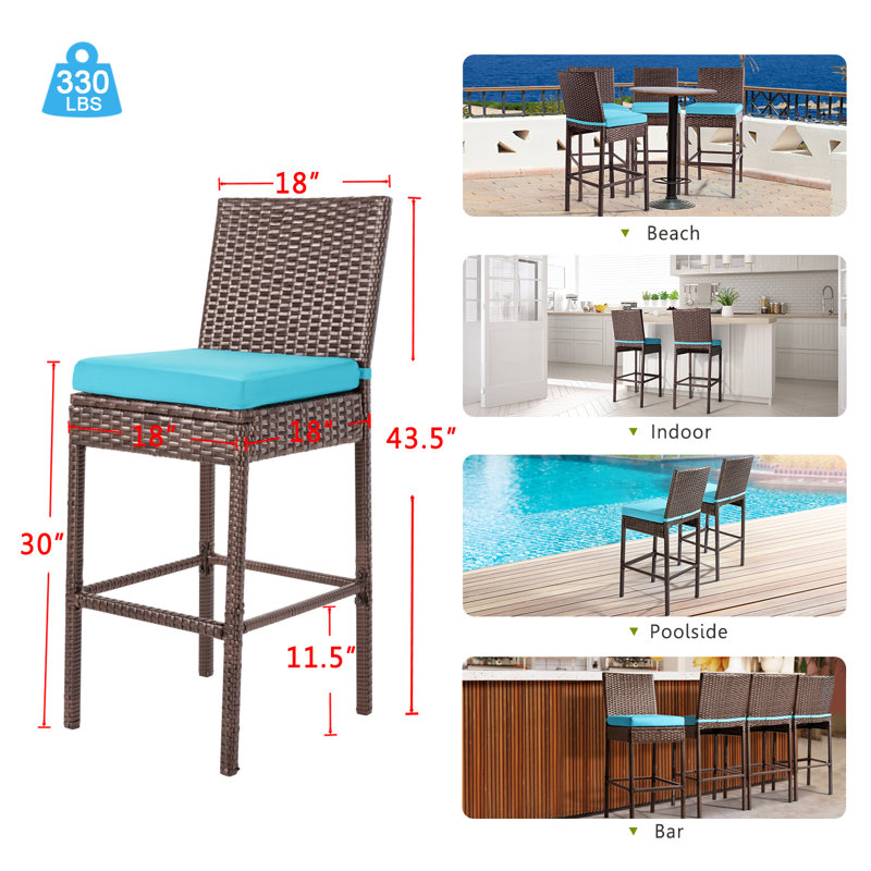 Tabouret 28 "avec coussin, Bleu