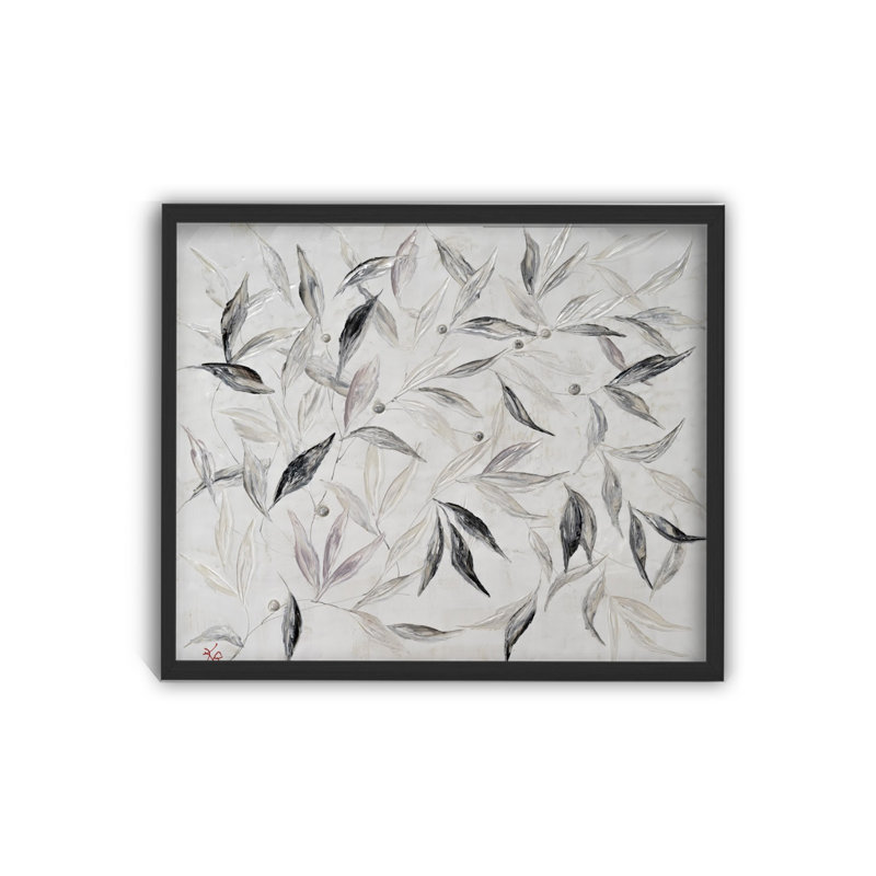 "Soft Descent", art mural sur toile, Cadre flottant noir, H 16 po x l 24 po