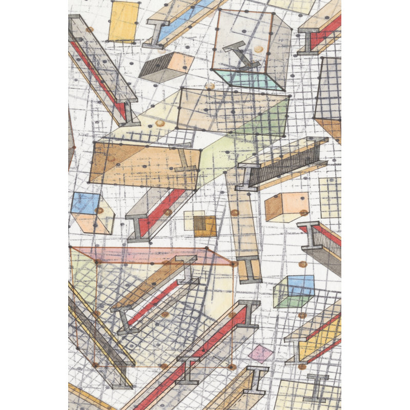 Funky Grid II by Nikki Galapon - Wrapped Canvas Drawing Print, 46cm H x 30cm W