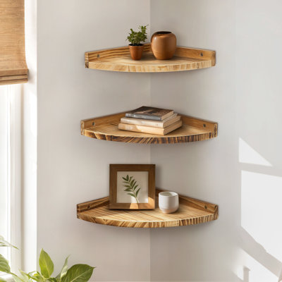 Beckers Rustic Floating Corner Shelves