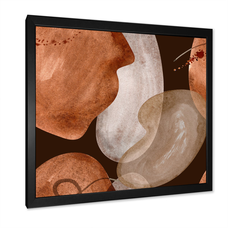 Décoration murale Mid-Century Earth Tones - Mid-Century, Cadre photo noir, L 16 po x H 16 po