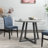 Roundhill Furniture Edo 5-Piece Dining Set, Round Trestle Table And 4 Upholstered Chairs, Gray And Blue-241755314