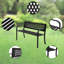 Banc d'extérieur en fer de 47 po - noir, dossier en filet de PVC, structure durable thermolaquée, lattes de siège incurvées, assemblage facile (utilisation sur le patio / jardin / pelouse)