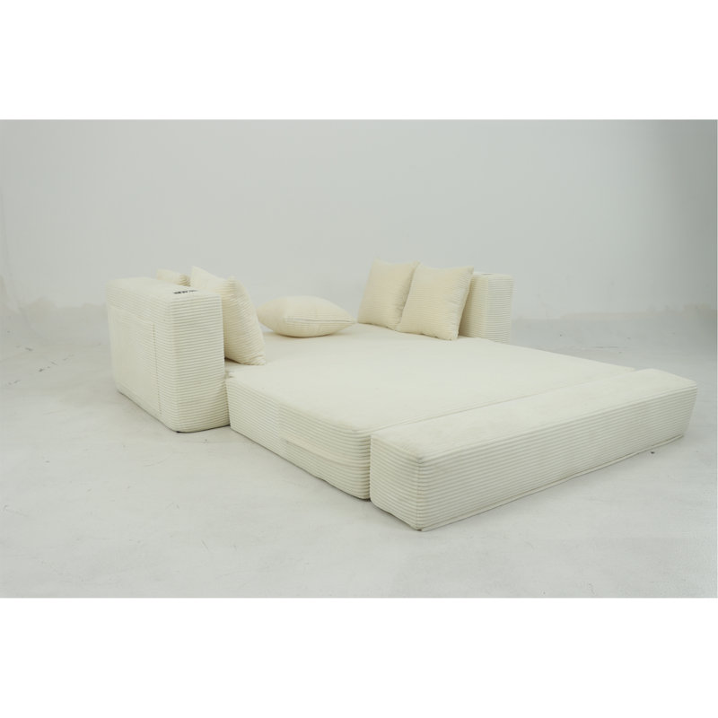 Canapé-lit pliant 76 po 76 po, Beige