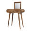 Mini Round Dressing Table, 1 Drawer Storage Compartments, Nordic Legs, Oak-ish, Brown 35×70×79 cm solid wood 1 Piece Dressing Table Brown - compact round tabletop