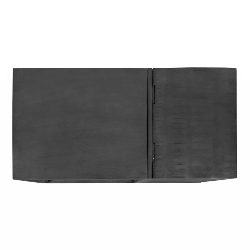 Table basse artisanale de 30 pouces avec plateau relevable Ã  charniÃ¨res, Ã©tagÃ¨re ouverte et pieds en mÃ©tal, gris anthracite