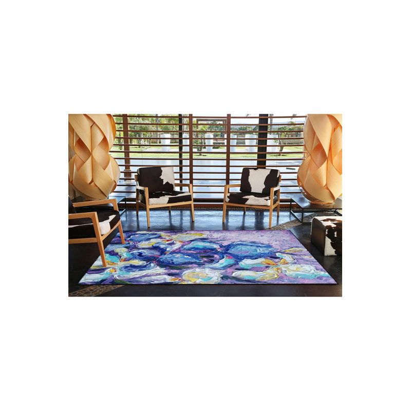 Tapis tissé lavable à motif mer, Sous-tapis rectangulaire 5 pi 1 po x 7 pi 7 po inc