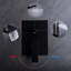 Système de douche à robinet équilibré avec tête de pluie noire matte de 10 pouces - fixation murale
