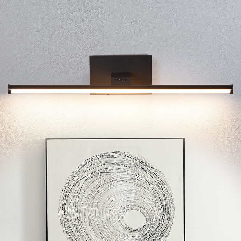 16" 1-Light LED Picture Light with Remote Control, Battery Powered Wall Mount Light with Adjustable Arm, Matte Black