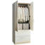 Garde-robe en bois massif blanc - 2 portes, tiroirs, barres de suspension à fermeture en douceur, beaucoup de rangement, résistance à l'eau et à la chaleur, résistance aux rayures et aux taches à deux portes avec deux tiroirs et capacité en douceur, profondeur