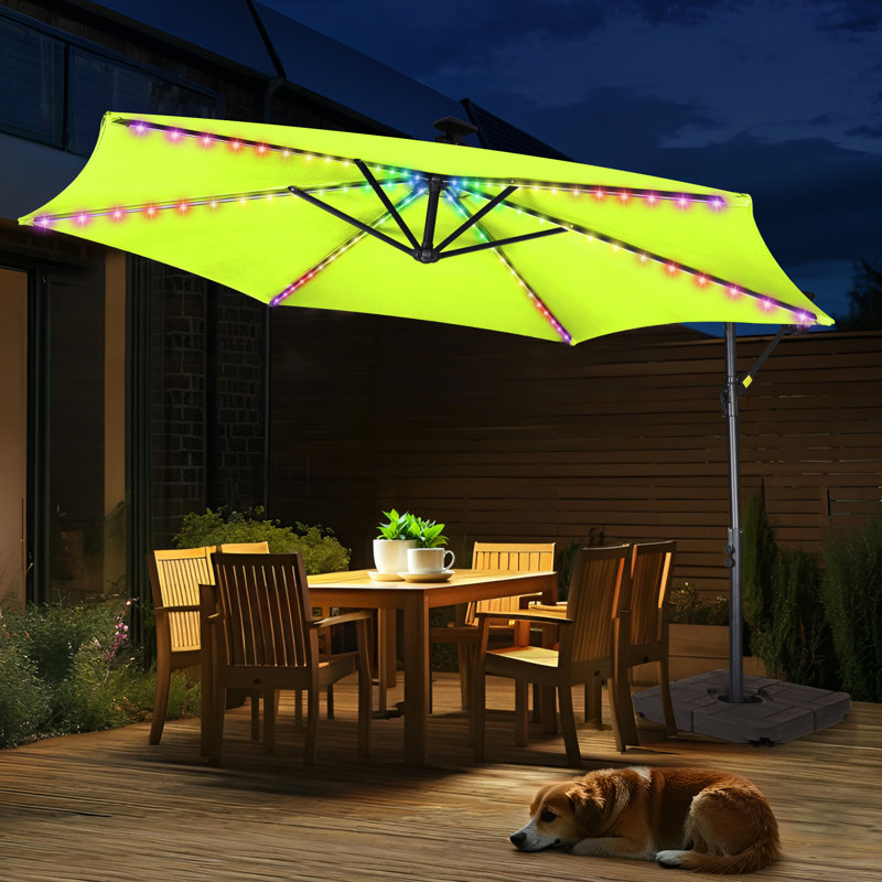 Parasol en porte-à-faux coloré 120 po Arlmont & Co. Ershel, Vert pomme