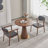 Nut-brown Round Solid Wood Dining table-211085936