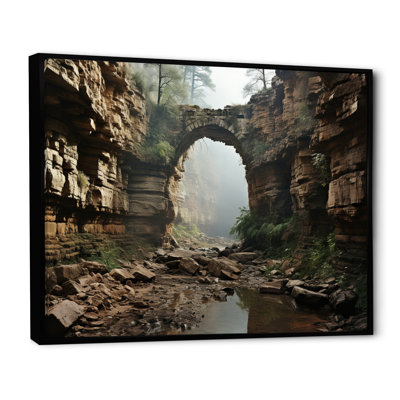 Paysage de rêve dans un canyon avec un pont - impression