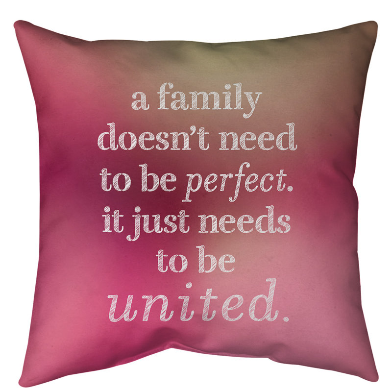 Coussin de sol Family Love, H 40 po x l 40 po, Lueur rose