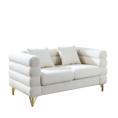 Streamline Modern 2 Seater Sectional Sofa with Deep Seating Comfort