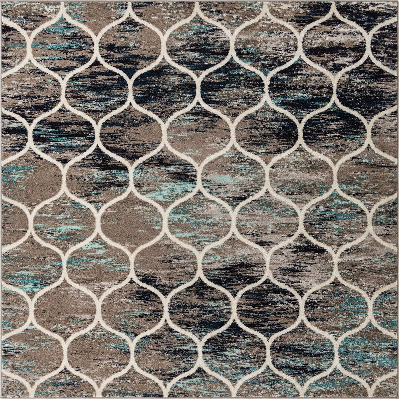 Geometric Indoor Rug, Square 7'10"