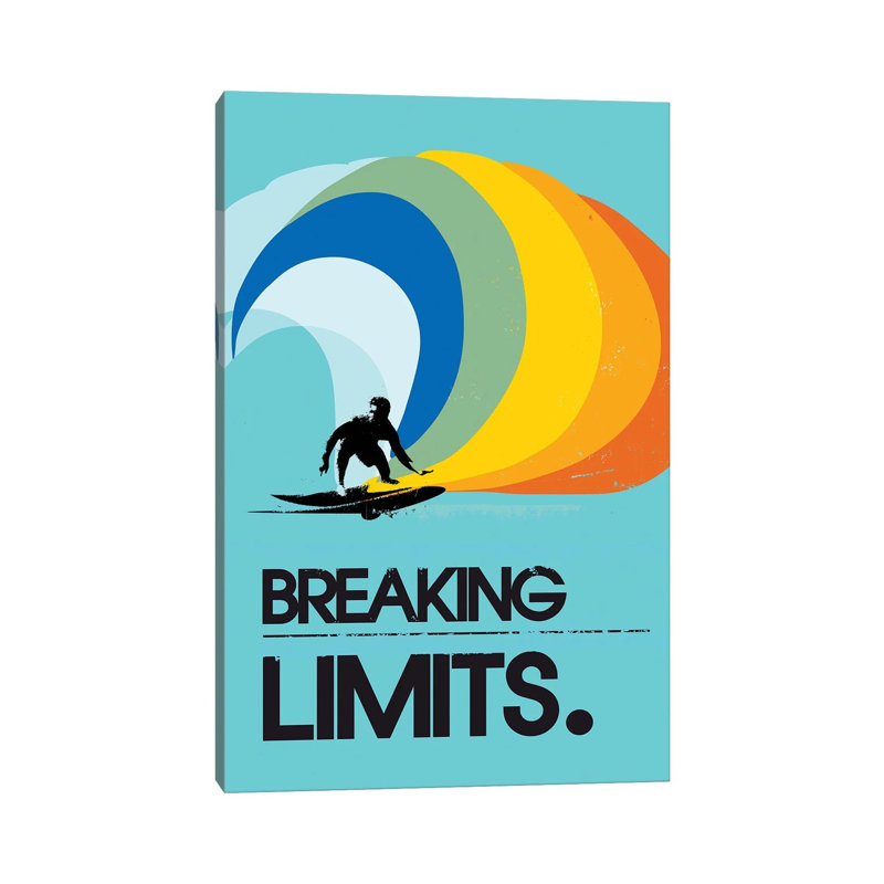 Breaking Limits Surf Art - Wrapped Canvas Graphic Art - Wrapped Canvas Print, 66.04 cm H x 45.72 cm W