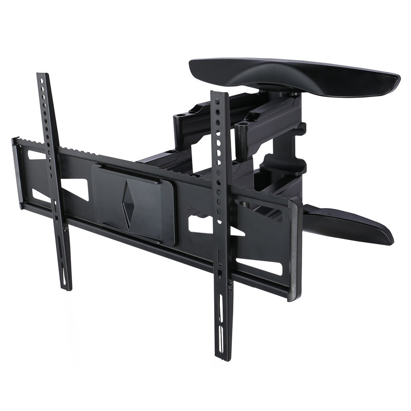 Black Stainless Steel Full-Motion Dual Arm Wall Mount Kit