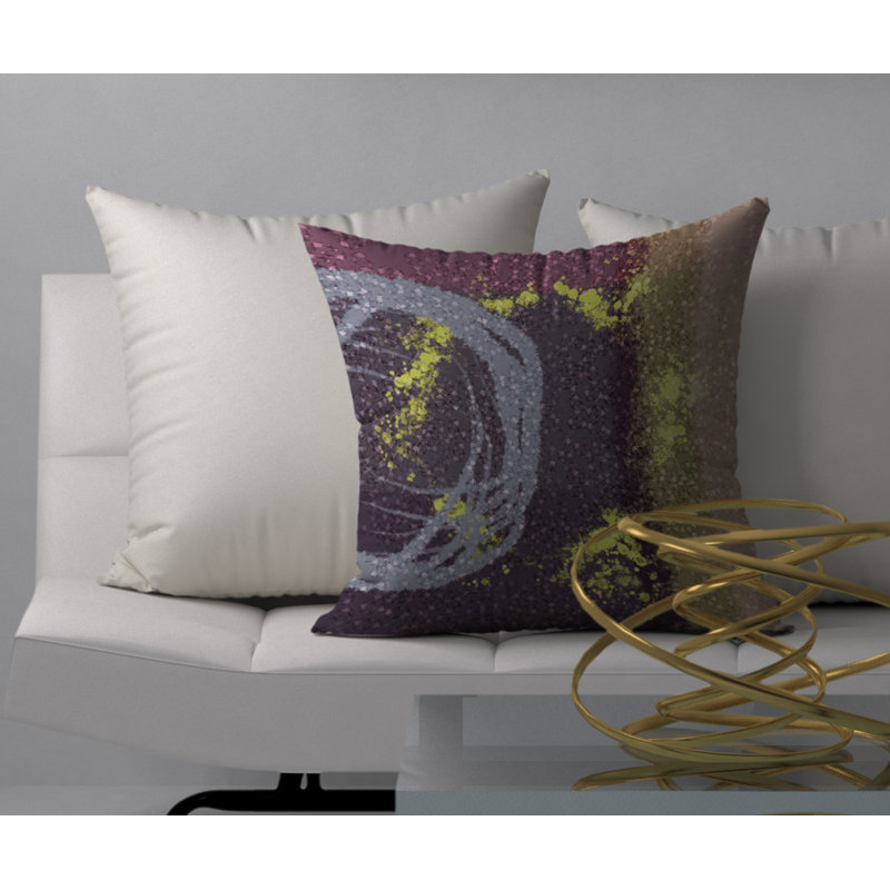 Abstract Reversible Throw Pillow, 18" x 18"