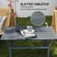 Outsunny Metal Garden Coffee Table Rectangular 91.5 x 55 x 45cm Dark Grey