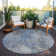 Machine Washable Indoor/Outdoor Xhevrie Denim Rug
