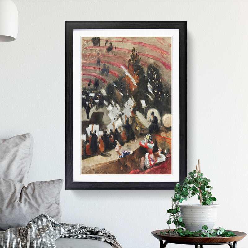 Pasdeloup Orchestra by John Singer Sargent - Framed Print, 48cm H x 36cm W x 2cm D, Black Framed