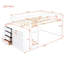 Lit superposé double avec 4 tiroirs et 3 tablettes-486152383