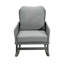 Ensemble de conversation moderne 3 pièces avec chaises berçantes en rotin PE gris et table d'appoint en bois, parfait pour la détente sur le patio ou le balcon