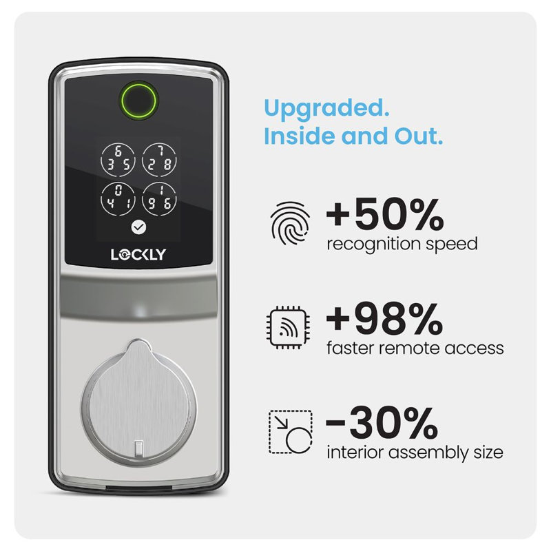 Lockly Secure Pro Deadbolt Edition, Matte Black (New Version), Nickel satiné