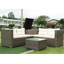 Ensemble de canapé modulaire d'extérieur en rotin et osier 4 pièces avec boîte de rangement-885138960-885138963