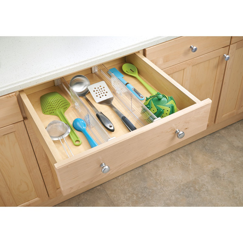 Clear Adjustable Plastic Drawer Organizer Set, 20.75 Inches