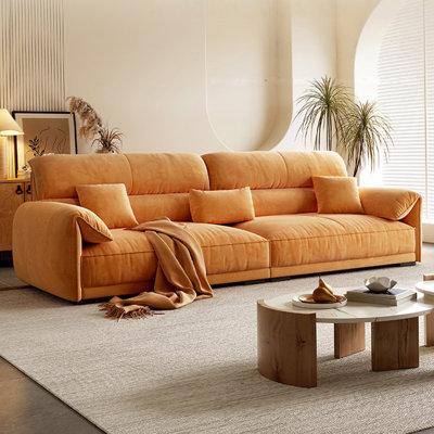 Coussin de canapé modulaire en velours orange