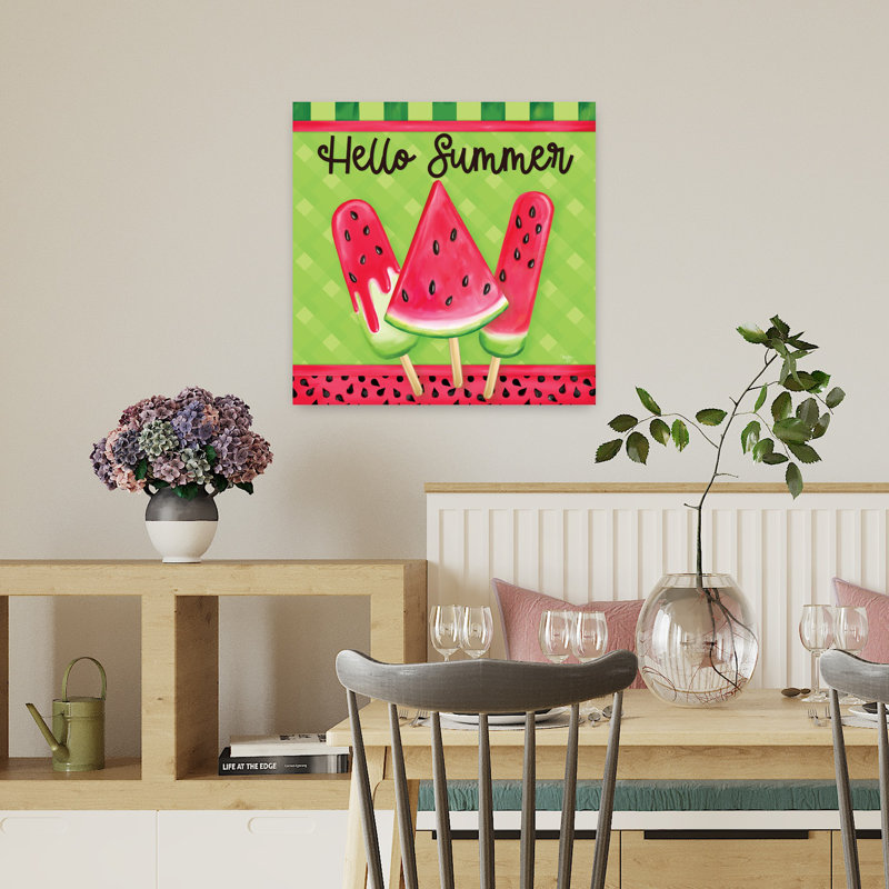 Hello Summer Contemporary Summer Art, 18" H x 18" W