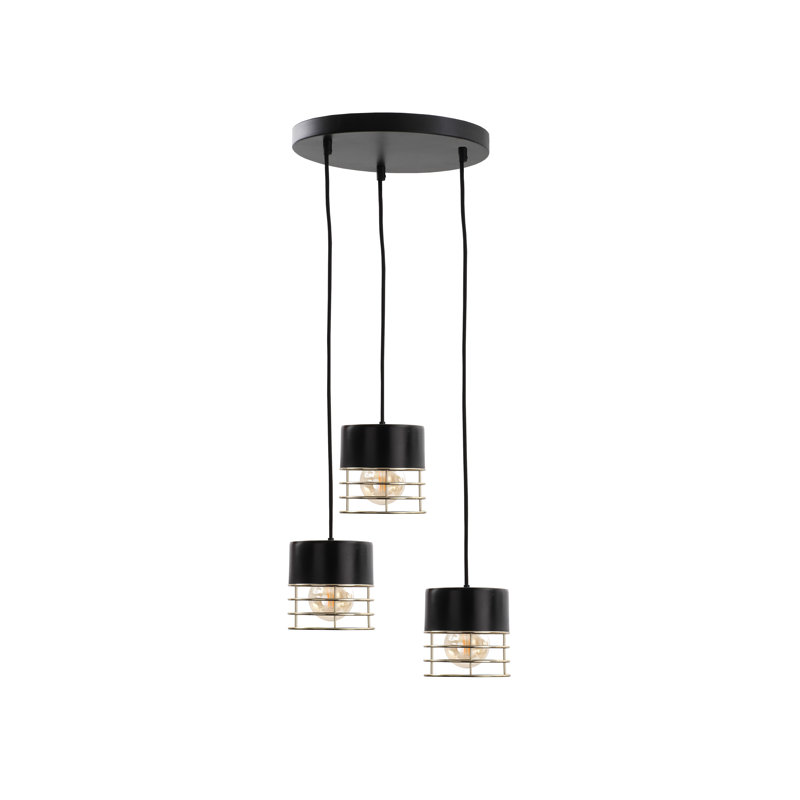 Persea 3 - Light Black Cylinder Pendant