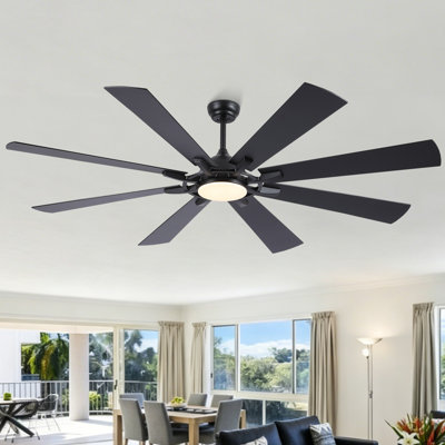 72" Smart Dimmable LED Ceiling Fan with 3CCT LED Lights, 6-Speed Reversible DC Motor, Timer, Remote and App Control