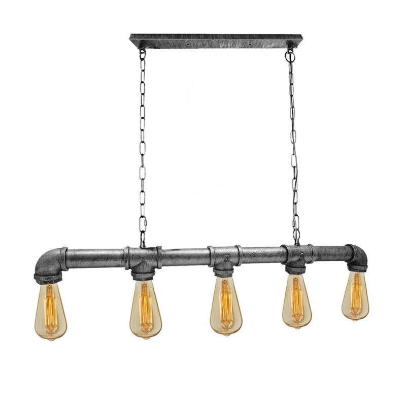 Kleinschmidt 5 - Light Kitchen Island Pendant, Brushed Silver