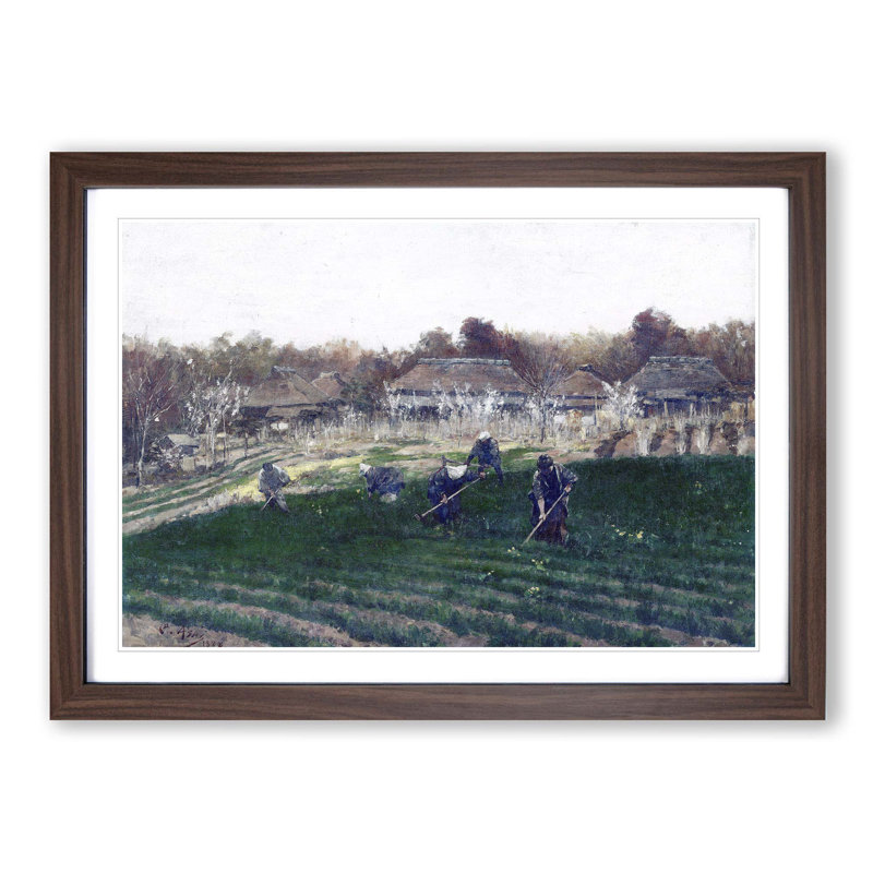Vegetable Field by Asai Chu - Picture Frame Painting Print, 50cm H x 76cm W x 2cm D, Walnut