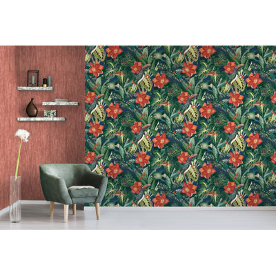 Matamoros Palau Floral Fish And Bird Inspired 8.5 m x 70cm Wallpaper Roll