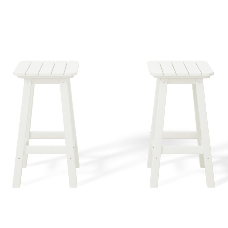Tabouret de comptoir carré 24 po Laguna, Blanc