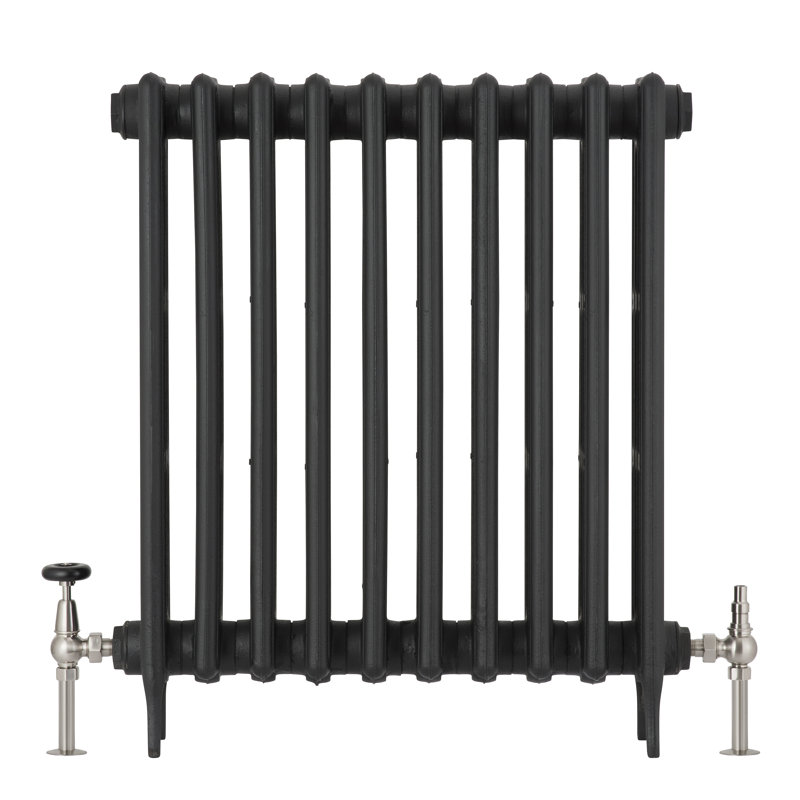 Abdiel Heating Manual Radiator Valve with Wheel Head & Lockshield, Nickel