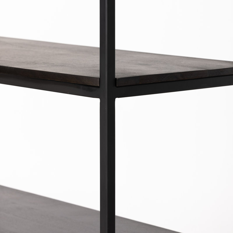 Kelby Bookcase - Carved Vintage Brown, Black