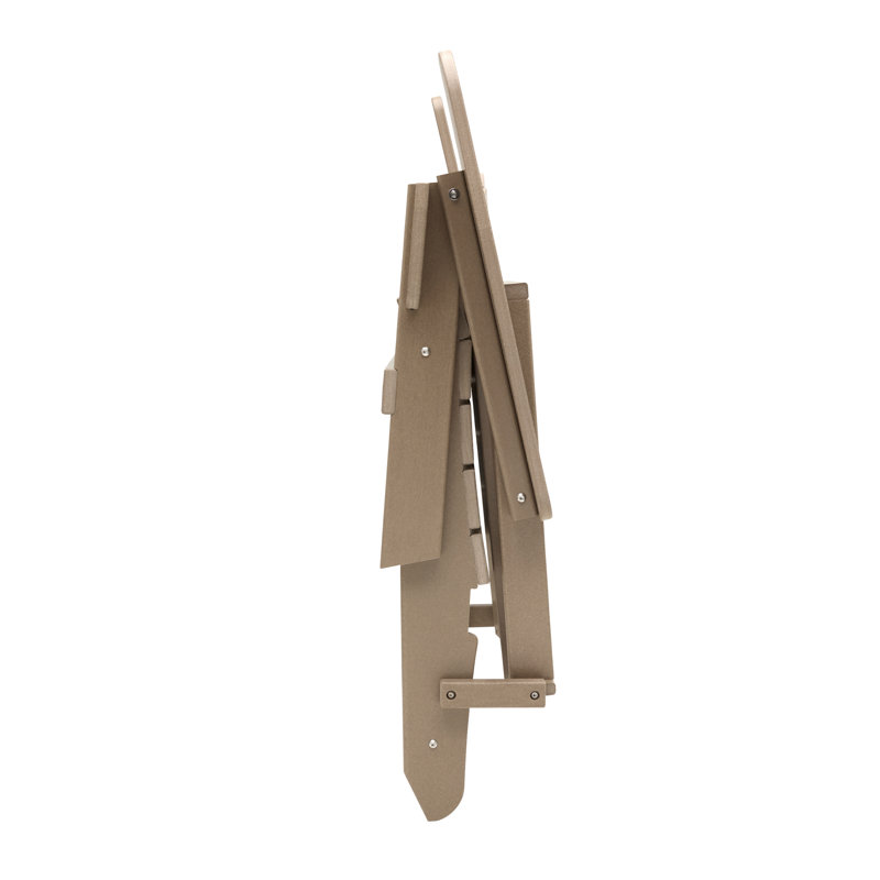 Aulika HDPE Plastic Weather-Resistant Adirondack Chair, Tan