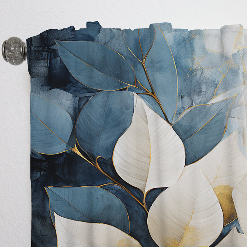 Florentine Beige and Gold Flourishing Flora Wonders Iv - Traditional Curtain - Velvet Room Darkening - 1 Panel, 52" W x 95" L