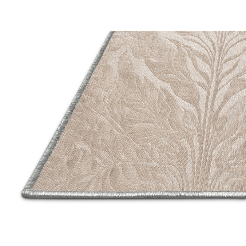 Tapis beige lavable à la machine, Rectangle 6 pi x 9 pi