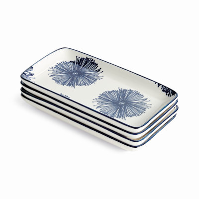Ensemble de 4 plateaux Stria Starburst de 8 po
